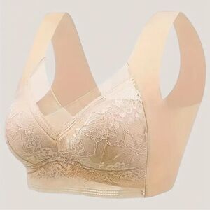 Elegant Lace Beige Bralette Size XL New